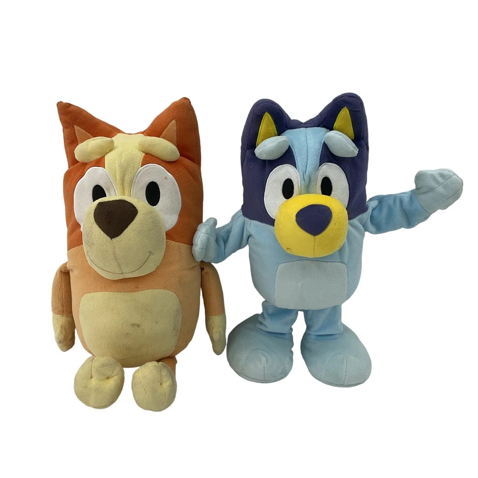 CUTE Cuddly Bluey Character Dog Cartoon Plush LOT of 2 Bingo Bluey Blue Brown