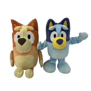 CUTE Cuddly Bluey Character Dog Cartoon Plush LOT of 2 Bingo Bluey Blue Brown