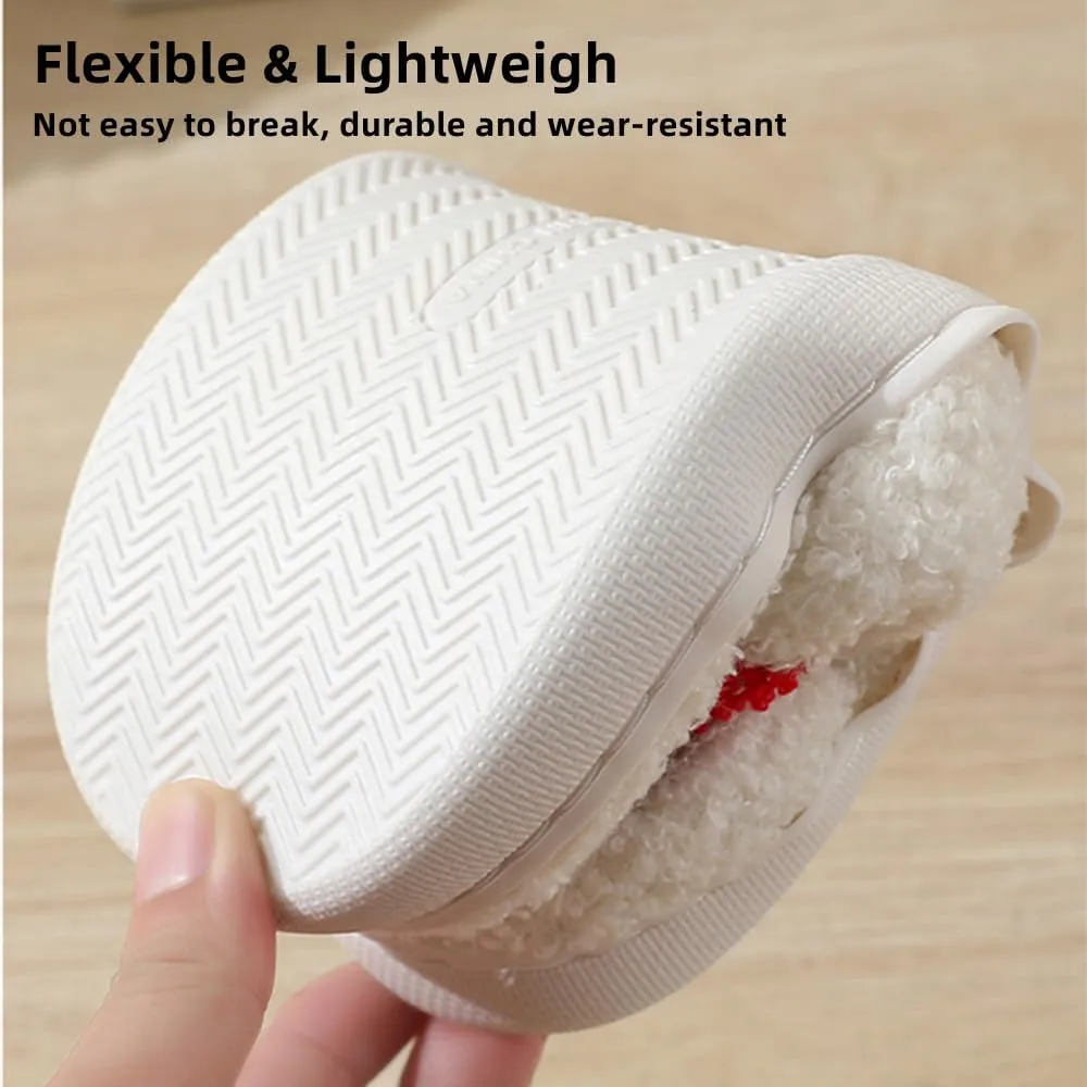 Cute Happy Face Slippers for Women Men, Retro Soft Plush Warm Cushioned Lightweight Non-Slip House Slippers Cozy Indoor Outdoor Slippers