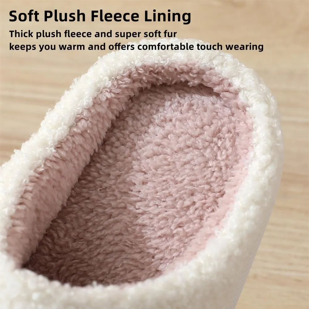 Cute Happy Face Slippers for Women Men, Retro Soft Plush Warm Cushioned Lightweight Non-Slip House Slippers Cozy Indoor Outdoor Slippers