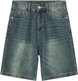 CUTEGAL Unisex Jorts Women Mid Rise Denim Shorts Wide Leg Baggy Jeans Men Casual Streetwear Y2k Pants