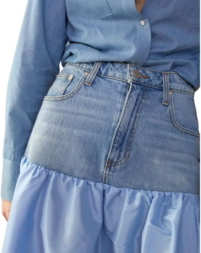Cynthia Rowley Denim Taffeta Skirt