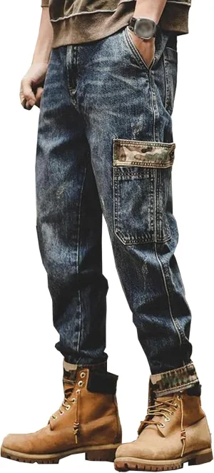Dance Skater Skateboard Pants Men Cargo Vintage Baggy Jeans Loose Fit Denim Pants for Men