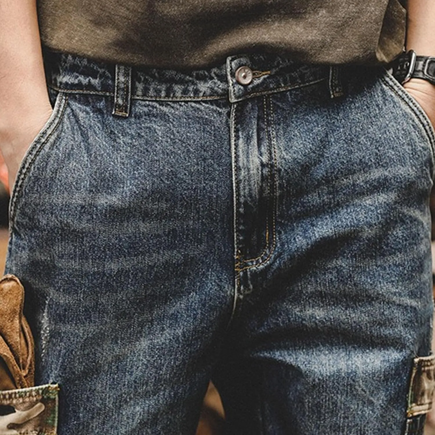 Dance Skater Skateboard Pants Men Cargo Vintage Baggy Jeans Loose Fit Denim Pants for Men
