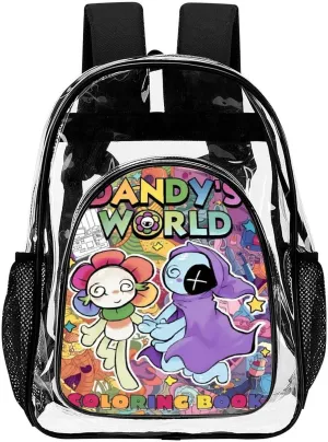 Dandys World Transparent Backpack With Front Pocket Large Capacity Laptop Backpack For Unisex