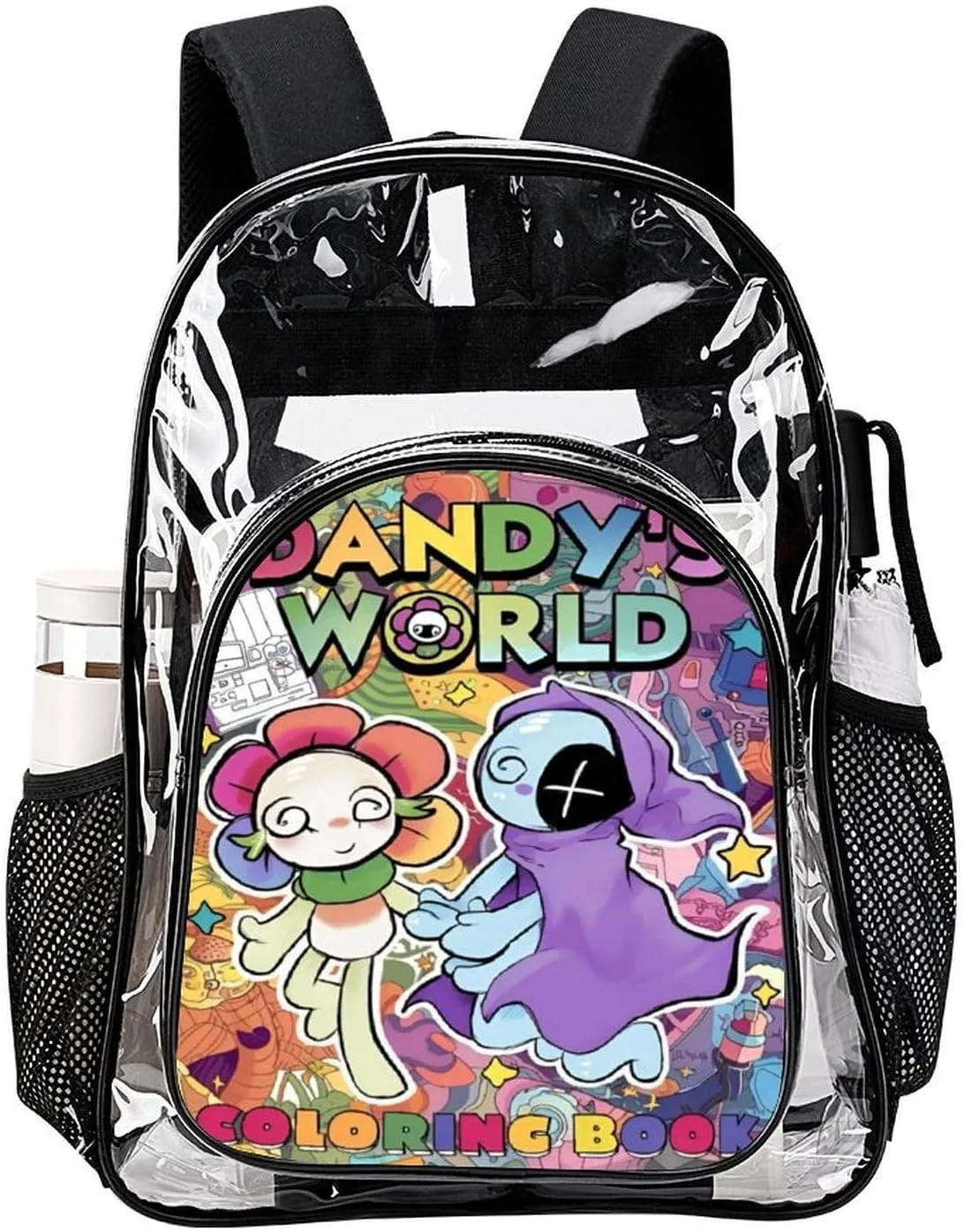 Dandys World Transparent Backpack With Front Pocket Large Capacity Laptop Backpack For Unisex