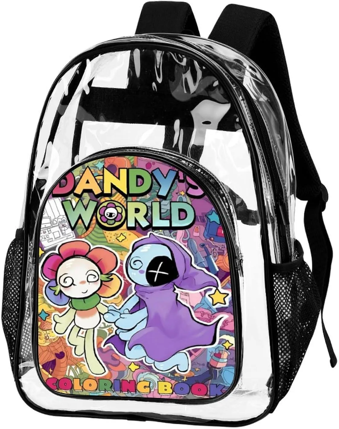 Dandys World Transparent Backpack With Front Pocket Large Capacity Laptop Backpack For Unisex