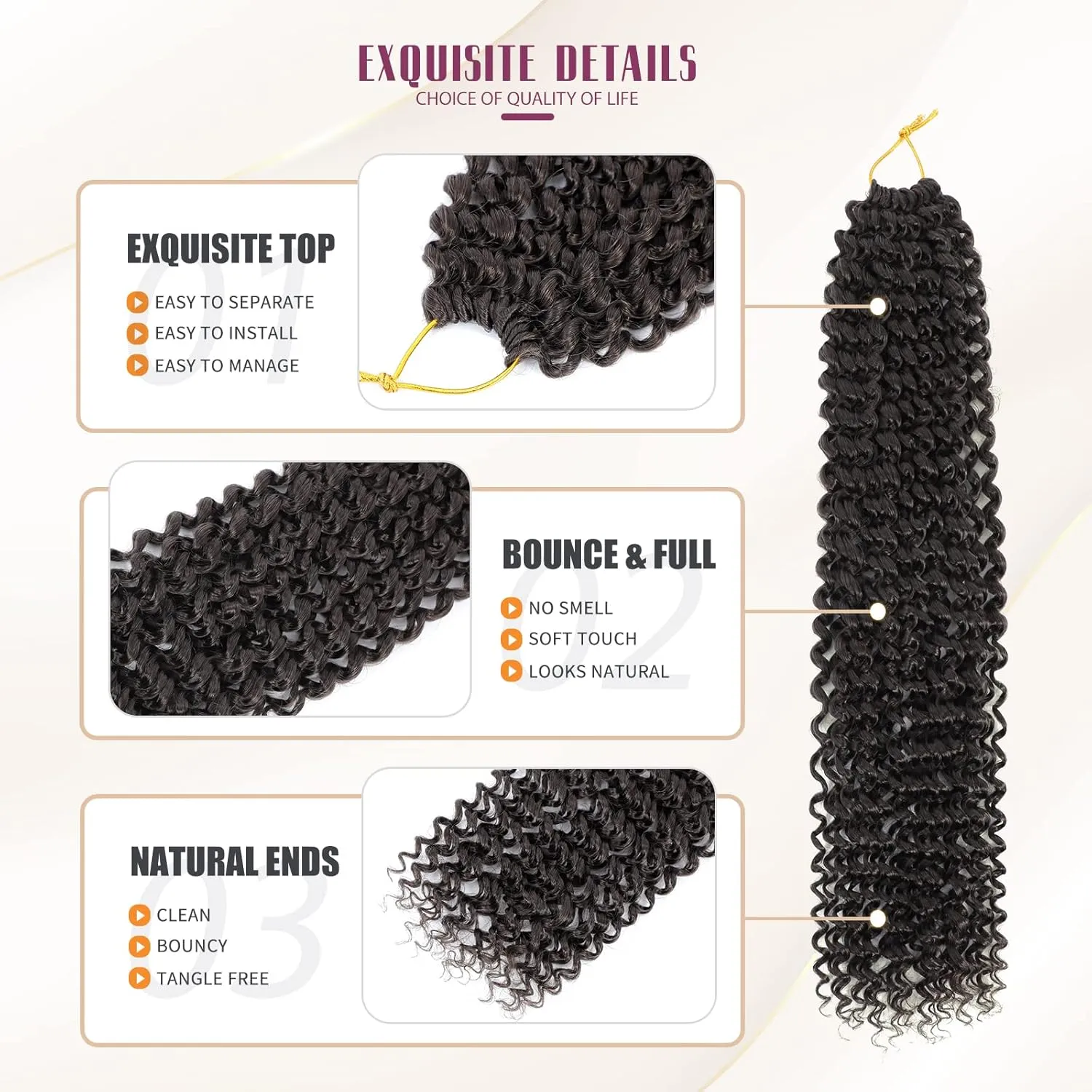 Dansama Passion Twist Hair Water Wave Braiding Hair for Butterfly Style Crochet Braids Bohemian Hair Extensions (18inch, #4, Economy Pack)