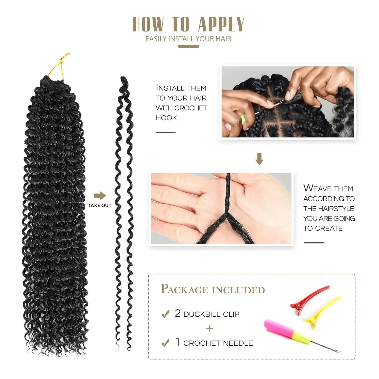 Dansama Passion Twist Hair Water Wave Braiding Hair for Butterfly Style Crochet Braids Bohemian Hair Extensions (18inch, #4, Economy Pack)