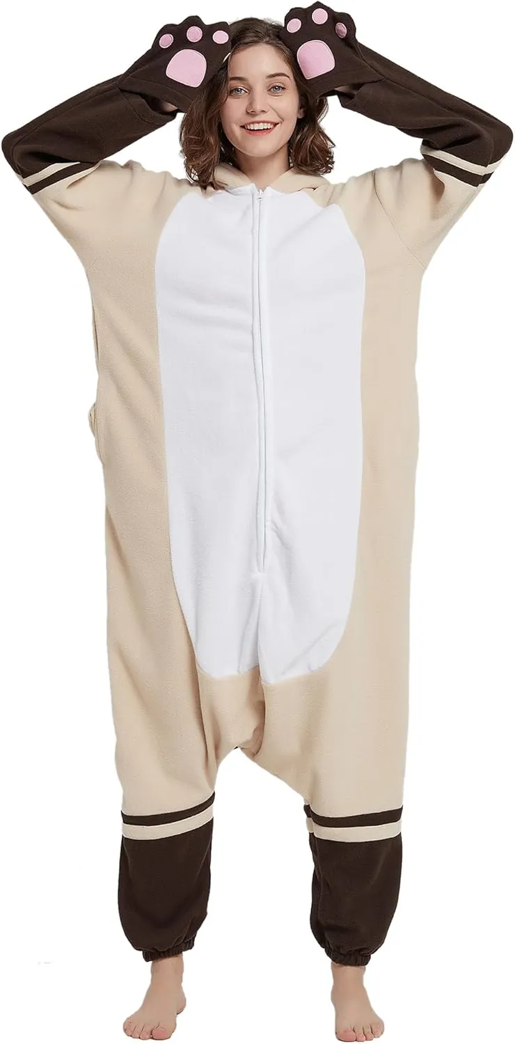 DELEY Unisex Kid Siamese Cat Onesie, One Piece Aniamal Pajamas, Halloween Cosplay Costume Homewear Jumpsuit