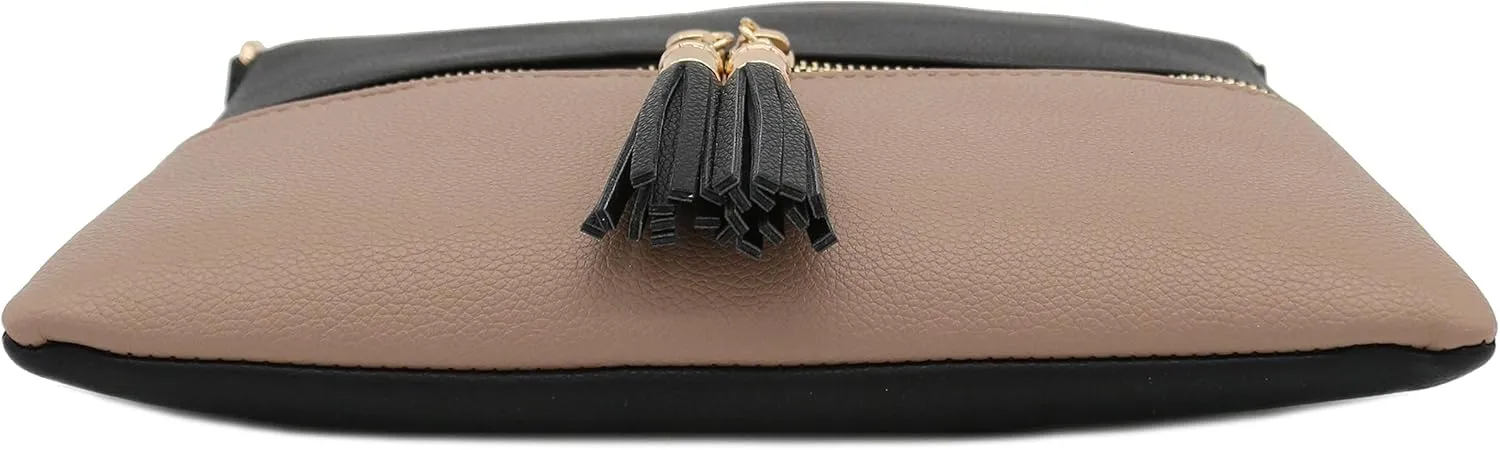 DELUXITY Lightweight Medium Crossbody Bag with Tassel