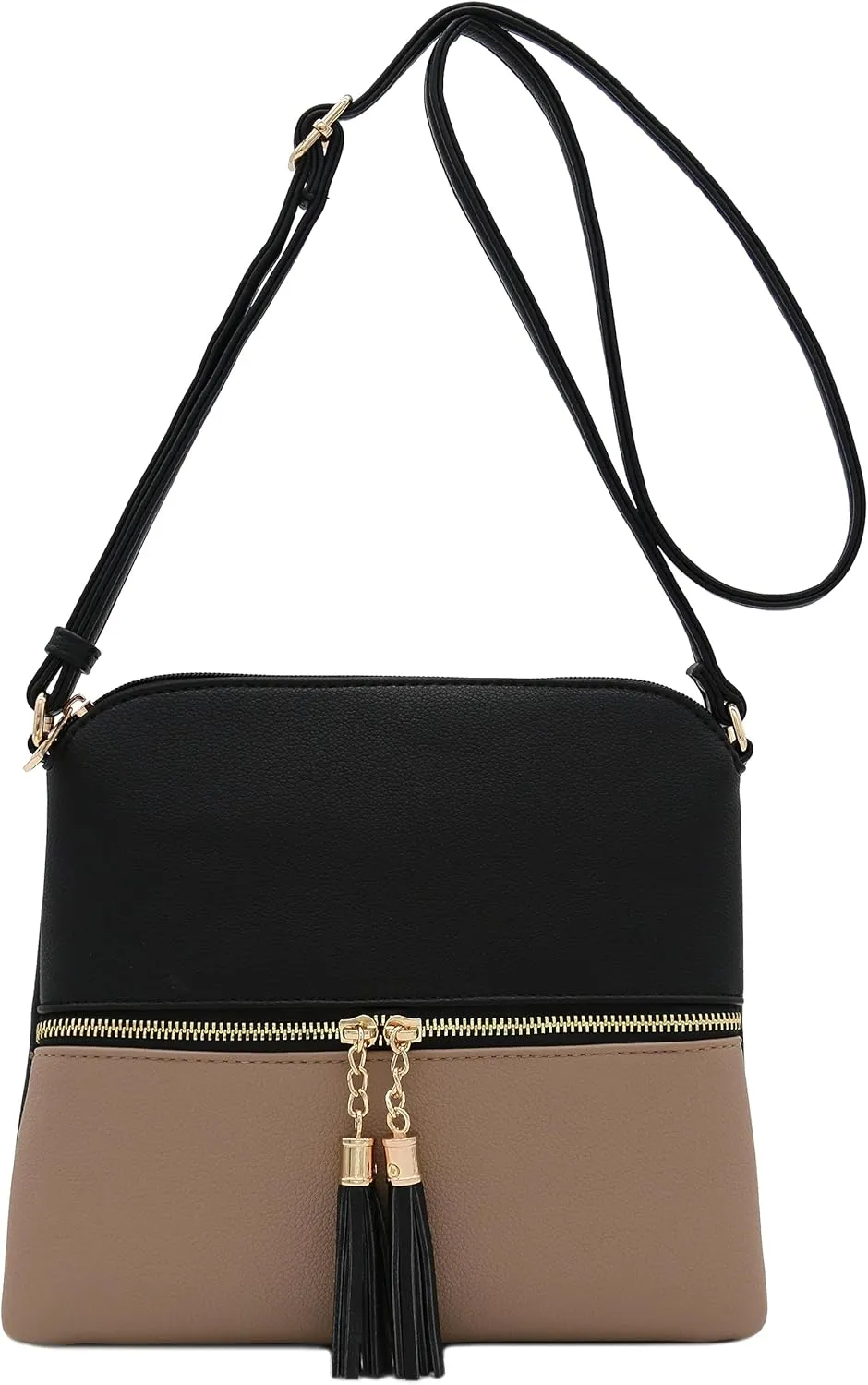 DELUXITY Lightweight Medium Crossbody Bag with Tassel