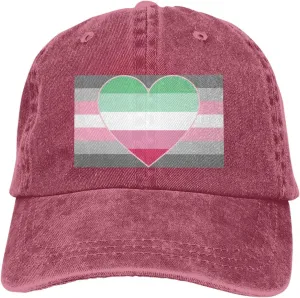 Demigirl Abro-Pride Flag LGBTQ Casquette Dad Hat Sandwich Baseball Unisex Baseball Adjustable Washed Cap Red