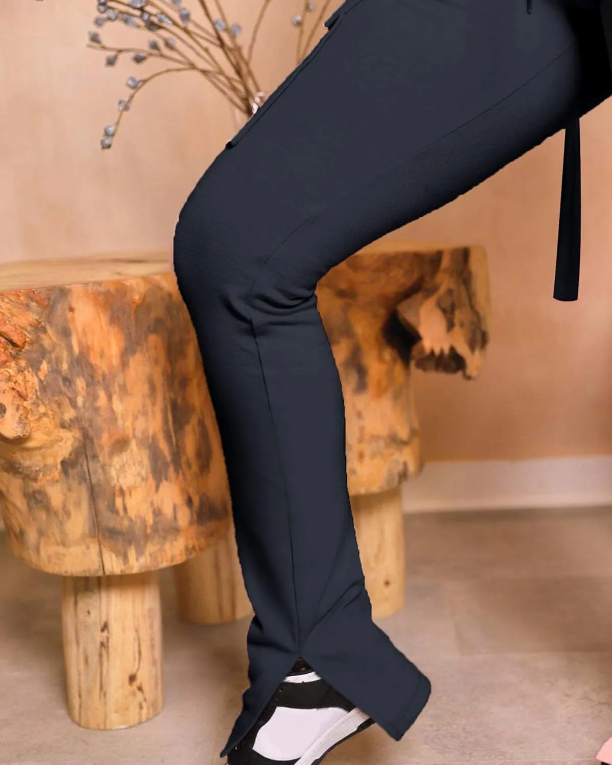 DINGANG Women's Drawstring Cargo Sweatpants with Pockets, Stretchy Casual Joggers Lounge Leggings