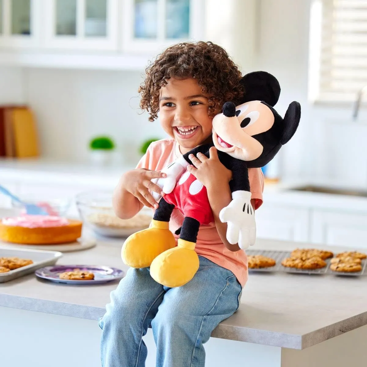 Disney Store Official Mickey Mouse Medium Soft Toy for Kids, Cuddly Character with Fuzzy Texture and Embroidered Details, Soft Tail, Plushy Suitable for All Ages.