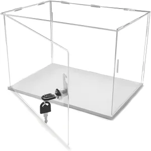 Display Case Acrylic Display Case with Lock & Key, Dustproof Display Boxes for Organizer Collectibles Transparent, Action Figures/Jewelry Cube Storage Bin(30x30x30cm(12"x12"x12"))