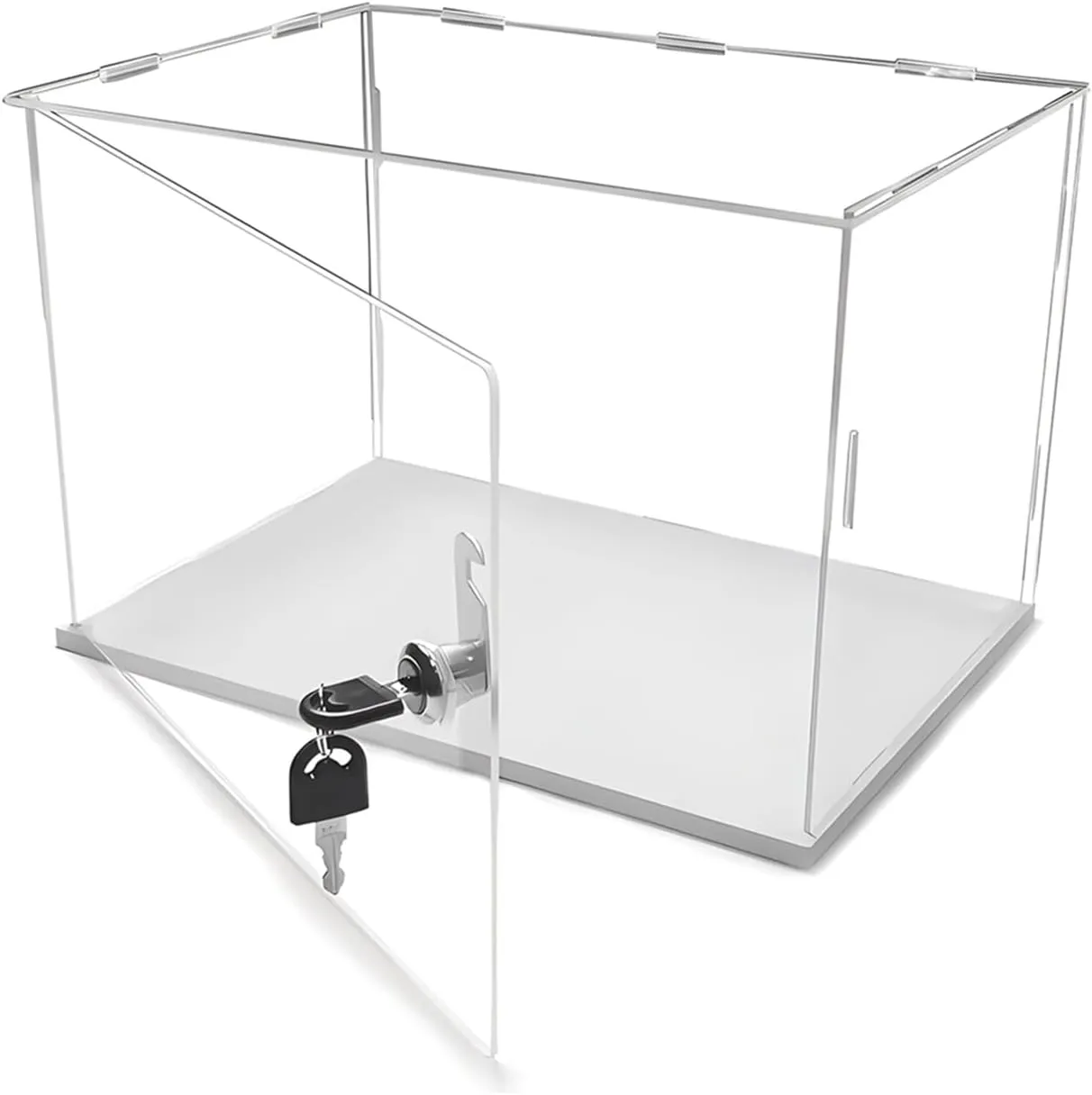 Display Case Acrylic Display Case with Lock & Key, Dustproof Display Boxes for Organizer Collectibles Transparent, Action Figures/Jewelry Cube Storage Bin(30x30x30cm(12"x12"x12"))