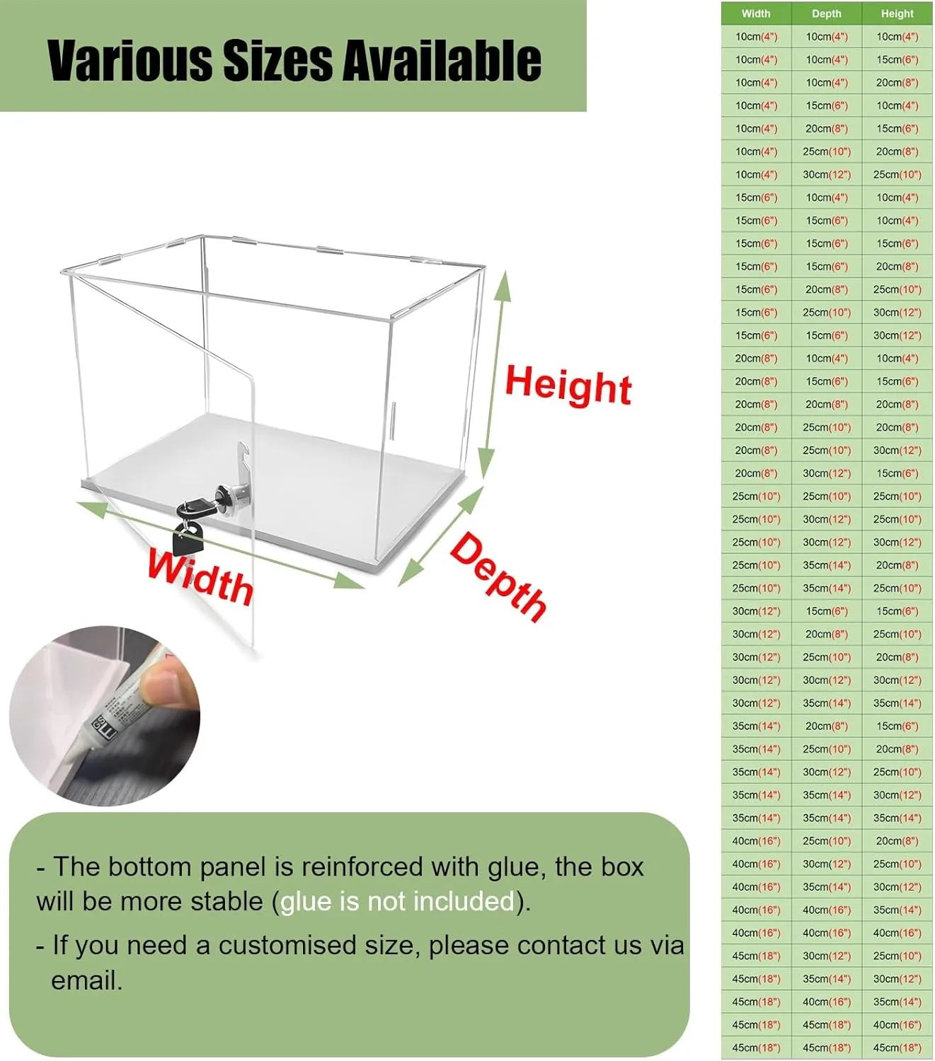 Display Case Acrylic Display Case with Lock & Key, Dustproof Display Boxes for Organizer Collectibles Transparent, Action Figures/Jewelry Cube Storage Bin(30x30x30cm(12"x12"x12"))