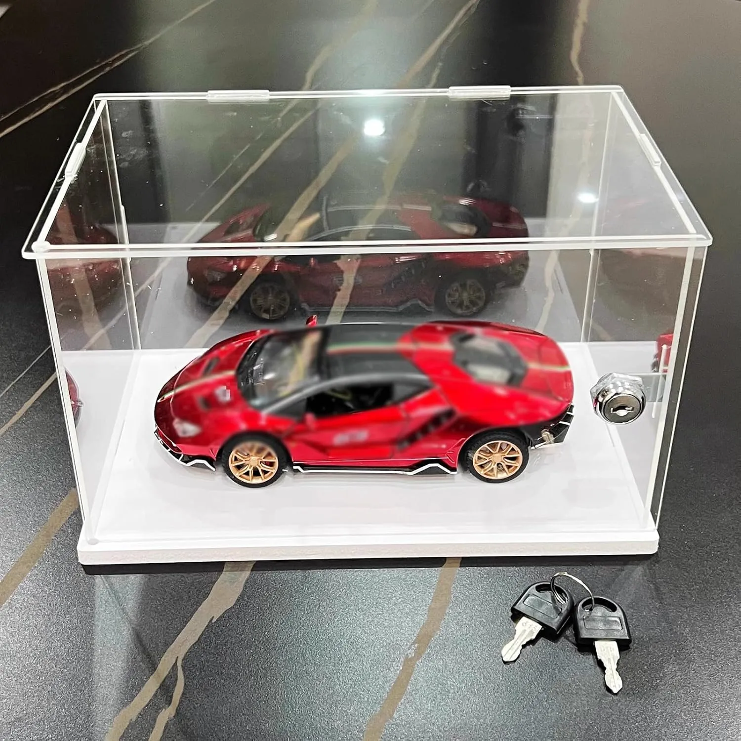 Display Case Acrylic Display Case with Lock & Key, Dustproof Display Boxes for Organizer Collectibles Transparent, Action Figures/Jewelry Cube Storage Bin(30x30x30cm(12"x12"x12"))