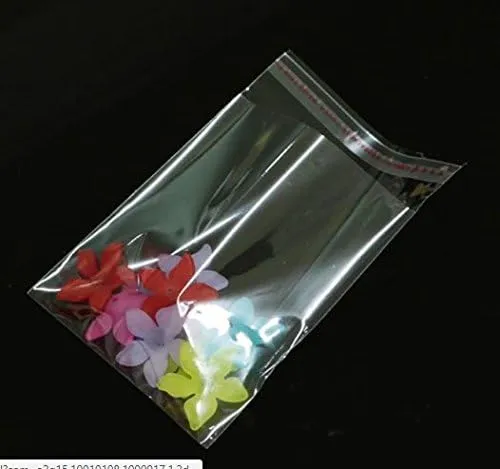 DMS RETAIL Self Adhesive Resealable transparent 2X6 inches - BOPP plastic covers for packing,plastic bags Self Adhesive Clear Transparent Plastic Seal Pouch/Poly bag Pack Of (50)