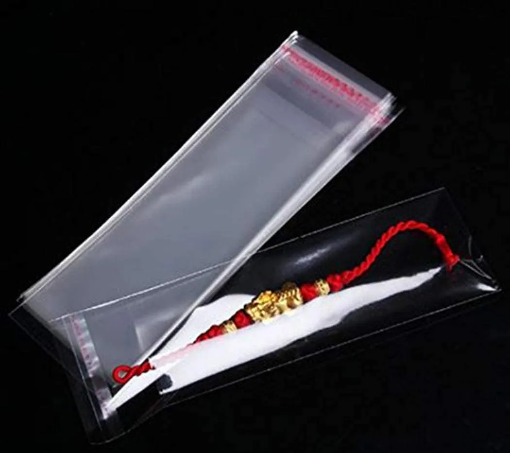 DMS RETAIL Transparent Plastic Packing Bags Adhesive Plastic Poly Bag Clear Self Adhesive Plastic Bags Size 3X8 Inches Pack Of (500)