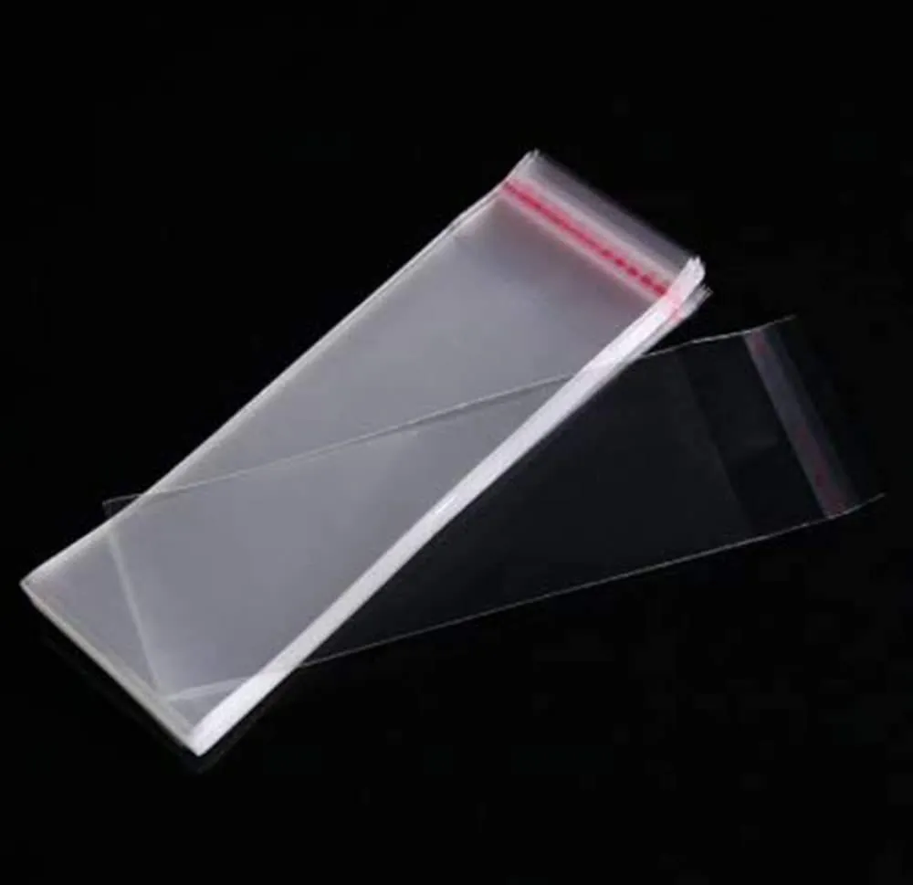 DMS RETAIL Transparent Plastic Packing Bags Adhesive Plastic Poly Bag Clear Self Adhesive Plastic Bags Size 3X8 Inches Pack Of (500)