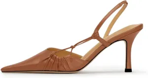 DOEYG Pointed Toe Slingback Heels for Women Sexy Buckle Strap Slingback Pumps Stiletto Heels Wedding Party Dress Backless Heeled Pumps