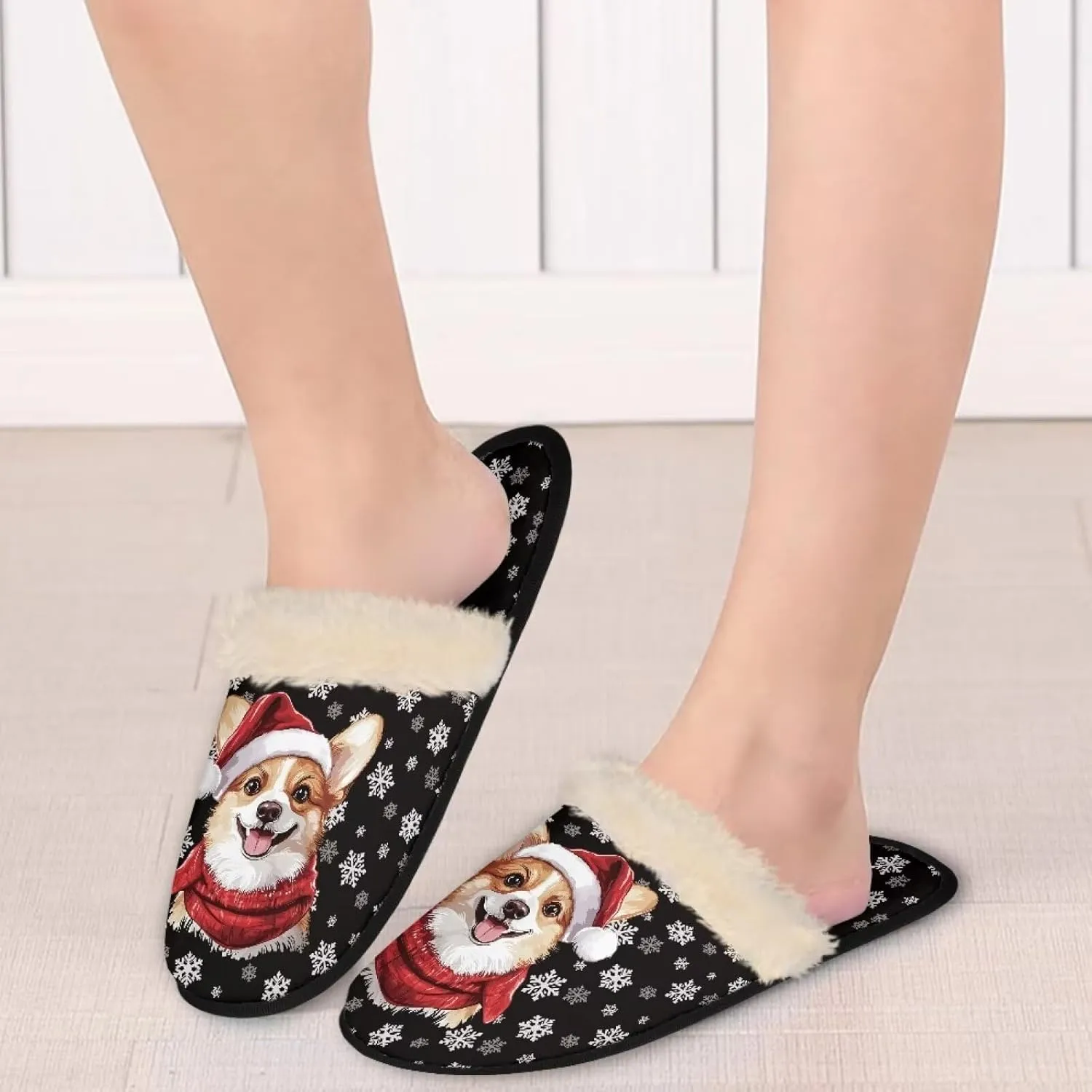 Dolyues Cute Animal Slipper Soft Lightweight Green House Shoes Warm Winter Thin Fur Fuzzt Fannel Indoor Slipper
