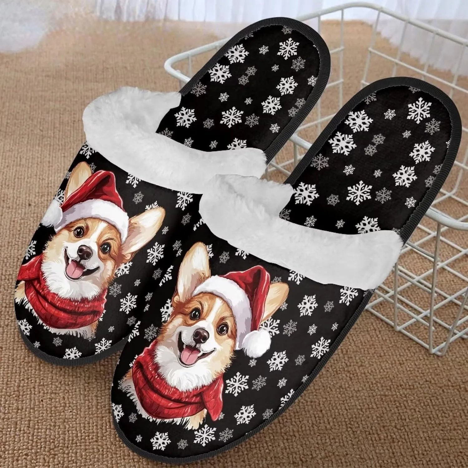 Dolyues Cute Animal Slipper Soft Lightweight Green House Shoes Warm Winter Thin Fur Fuzzt Fannel Indoor Slipper