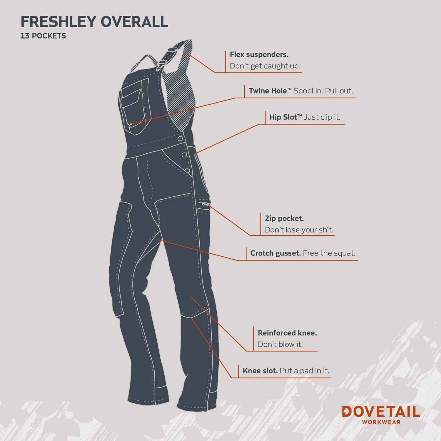 Dovetail Workwear Freshley Overalls for Women, 13 Pockets