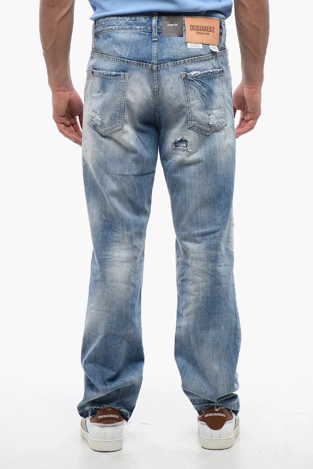 Dsquared2 Distressed ROADIE Denims with Light Wash