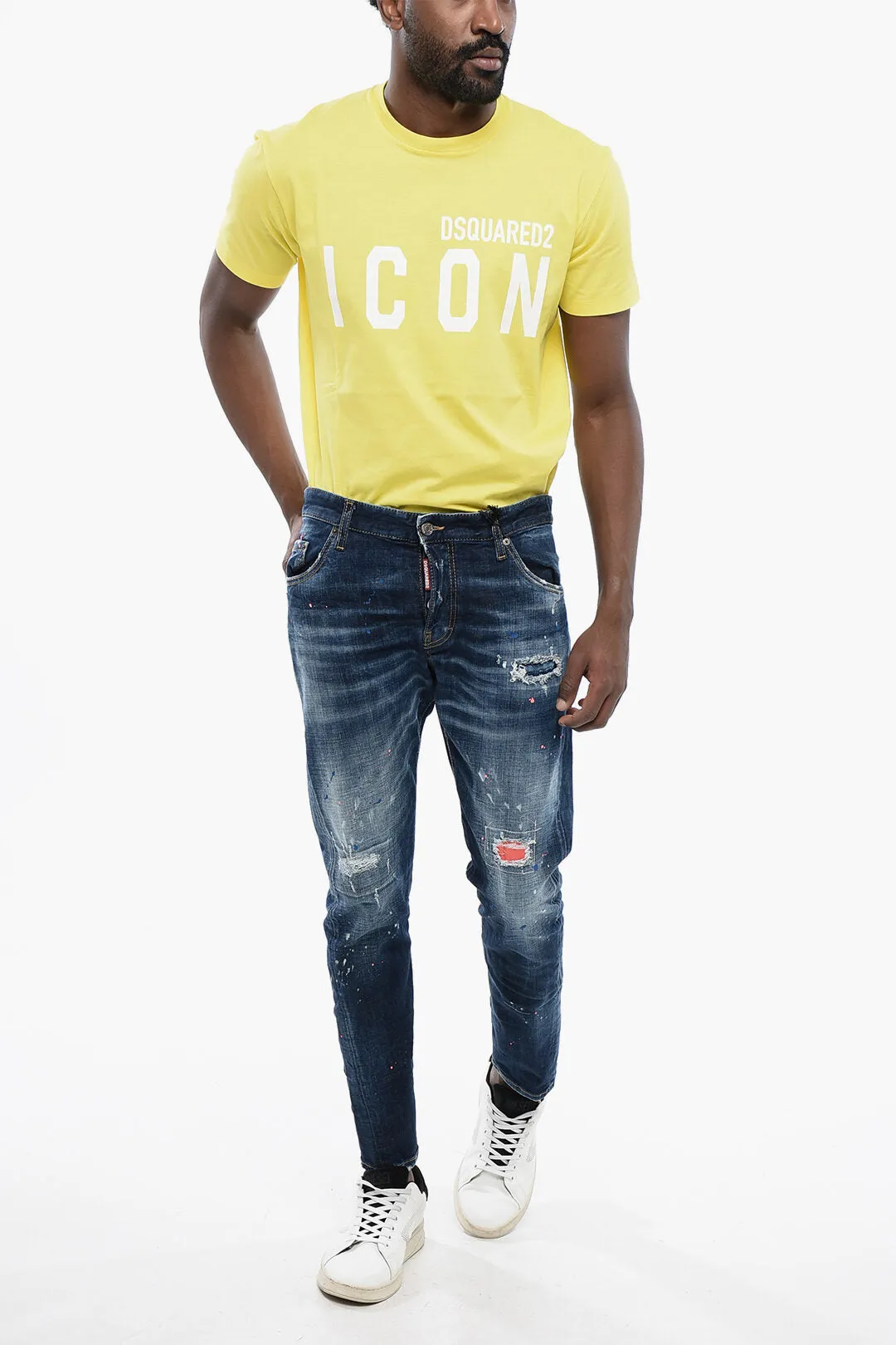 Dsquared2 Distressed SEXY TWIST Denims with Dark Wash