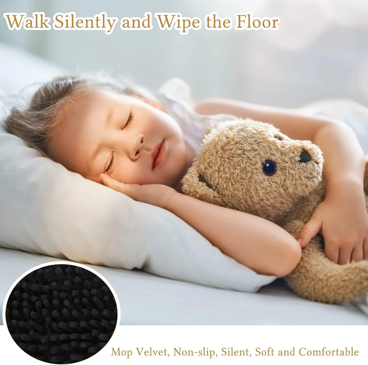 Dust Cleaning Mop Slippers Microfiber Mopping Shoes for Men Women (Women 6-7/Men 5, Ladybug)