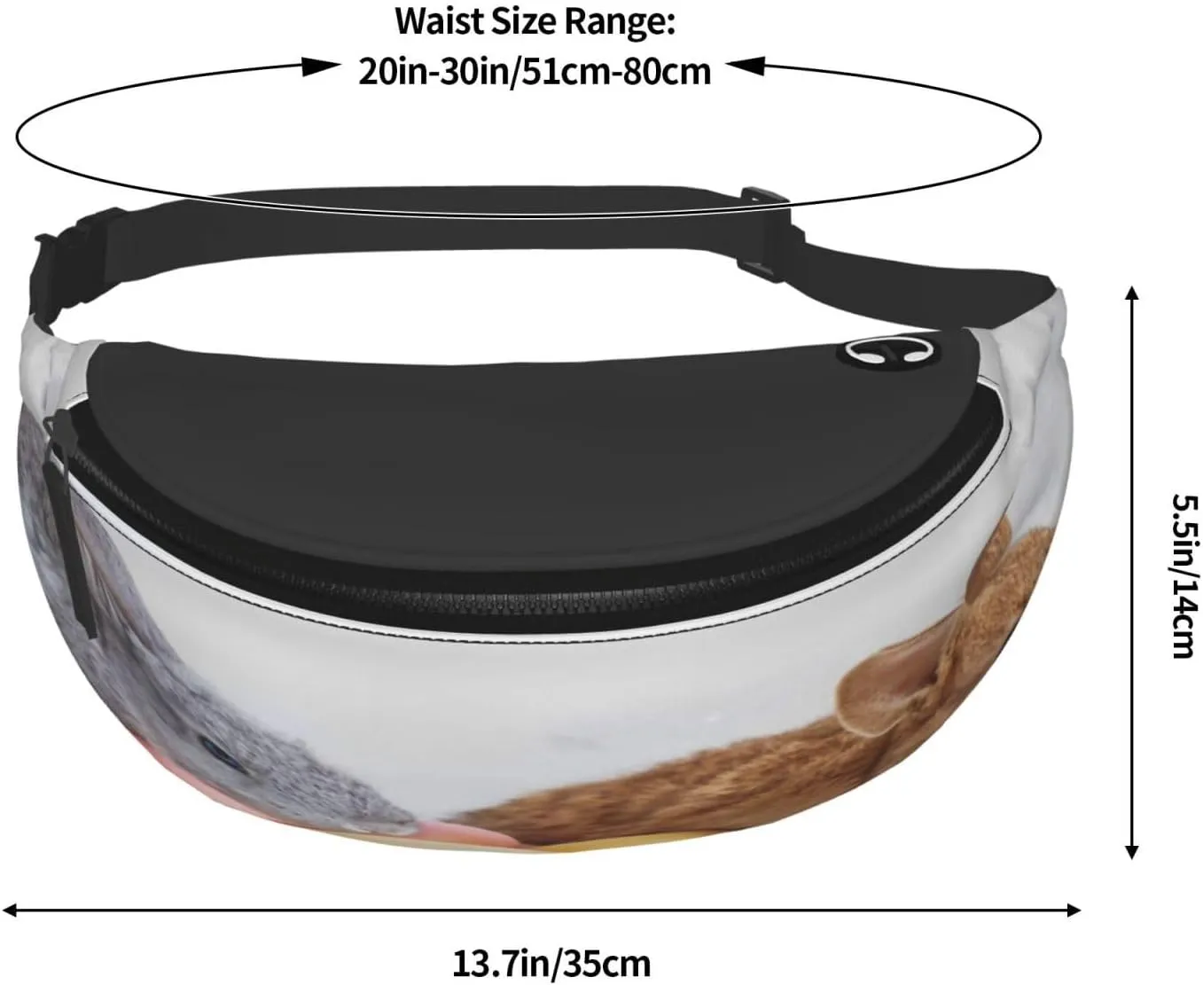 Easter Bunny Fanny Pack, Crossbody Waist Packs for Women Men Waist Bags with Adjustable Strap for Travel Running Hiking Sport