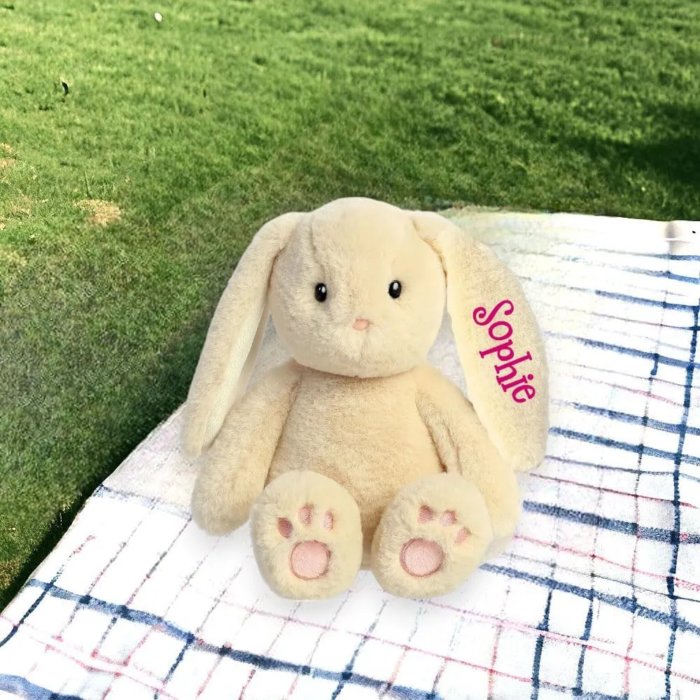 Easter Bunny Stuffed Animal Easter Basket Stuffer Floppy Ear Plush Spring Holiday Decoration Gift Personalized with Custom Name