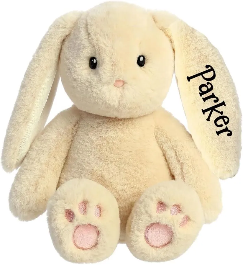 Easter Bunny Stuffed Animal Easter Basket Stuffer Floppy Ear Plush Spring Holiday Decoration Gift Personalized with Custom Name