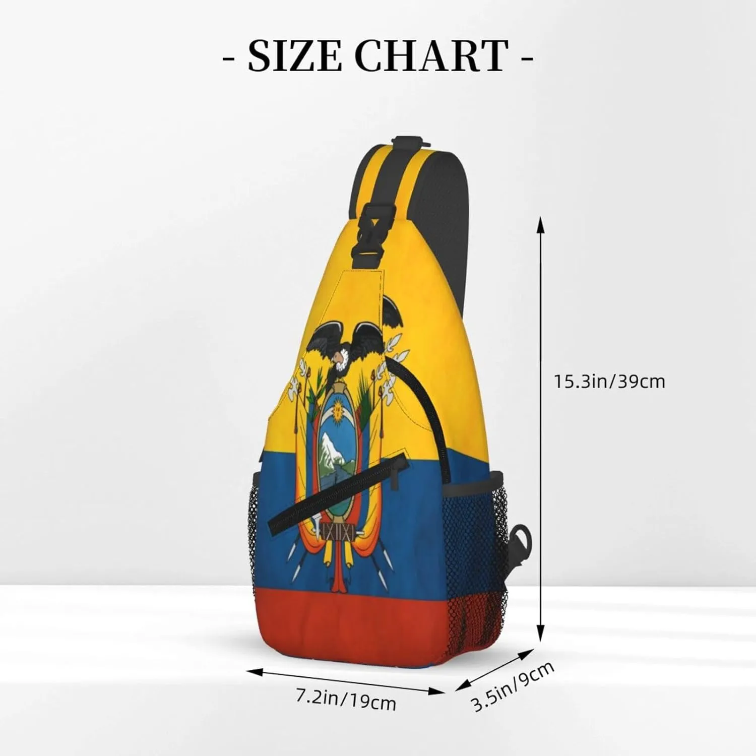Ecuador Flag Crossbody Sling Backpack, Sling Bag Travel Hiking Chest Bag Unisex Daypack