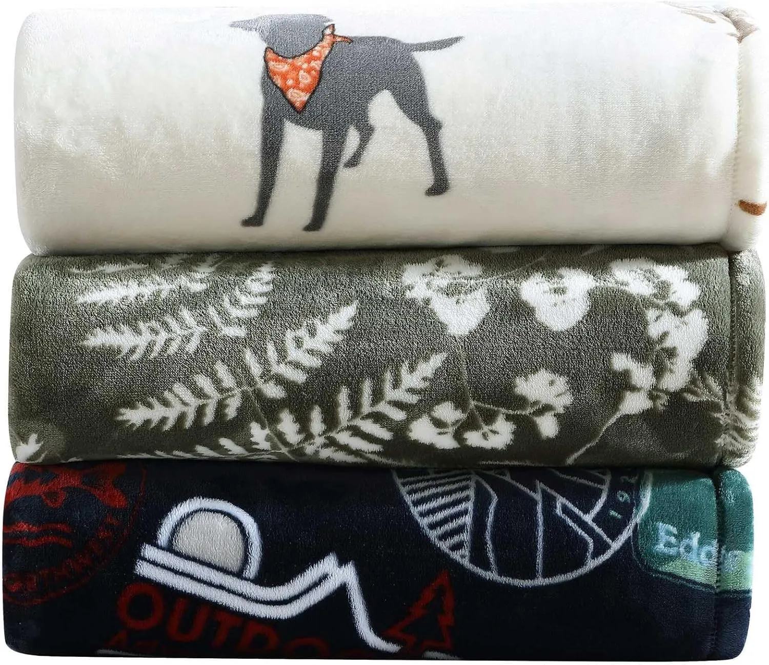 Eddie Bauer - King Blanket, Ultra Plush Bedding, Lightweight Home Decor for All Seasons (Dogs with Scarves White, King)