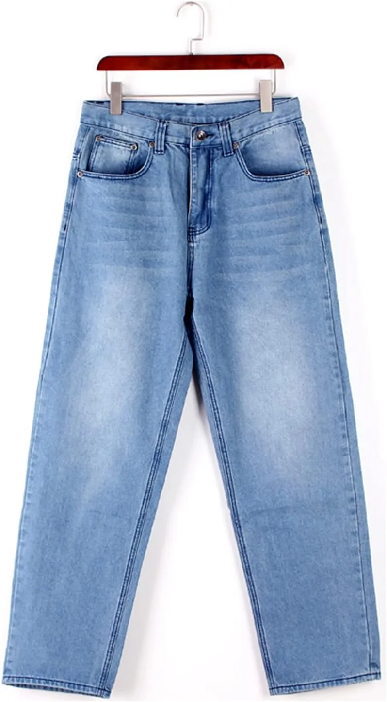 EnllerviiD Men's Baggy Hip Hop Denim Jeans Loose Fit Vintage Skateboard Skater Dance Pants