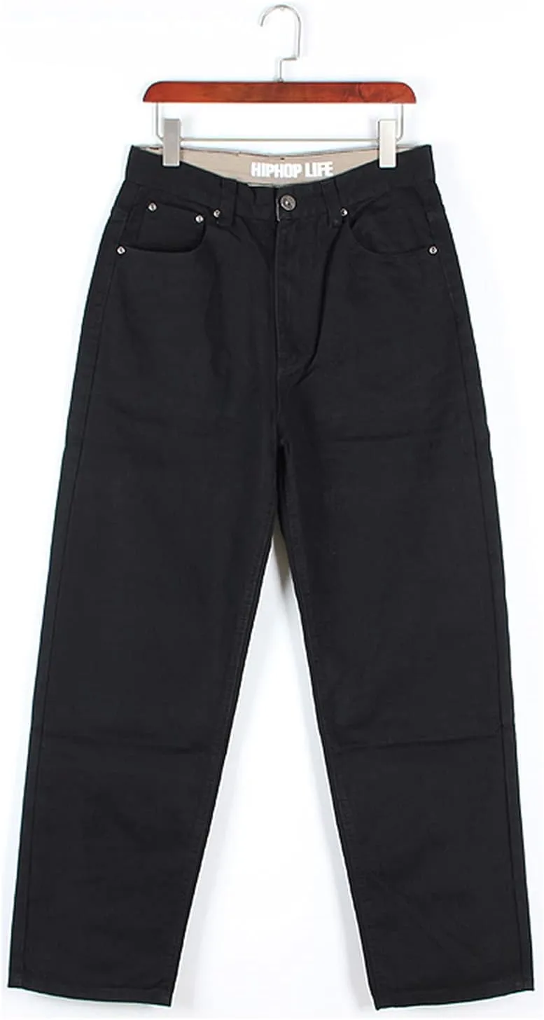 EnllerviiD Men's Baggy Hip Hop Denim Jeans Loose Fit Vintage Skateboard Skater Dance Pants
