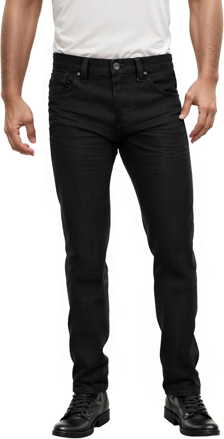 ETHANOL Mens Super Comfy Straight Stretch Knit Jersey Denim Five Pocket Jean