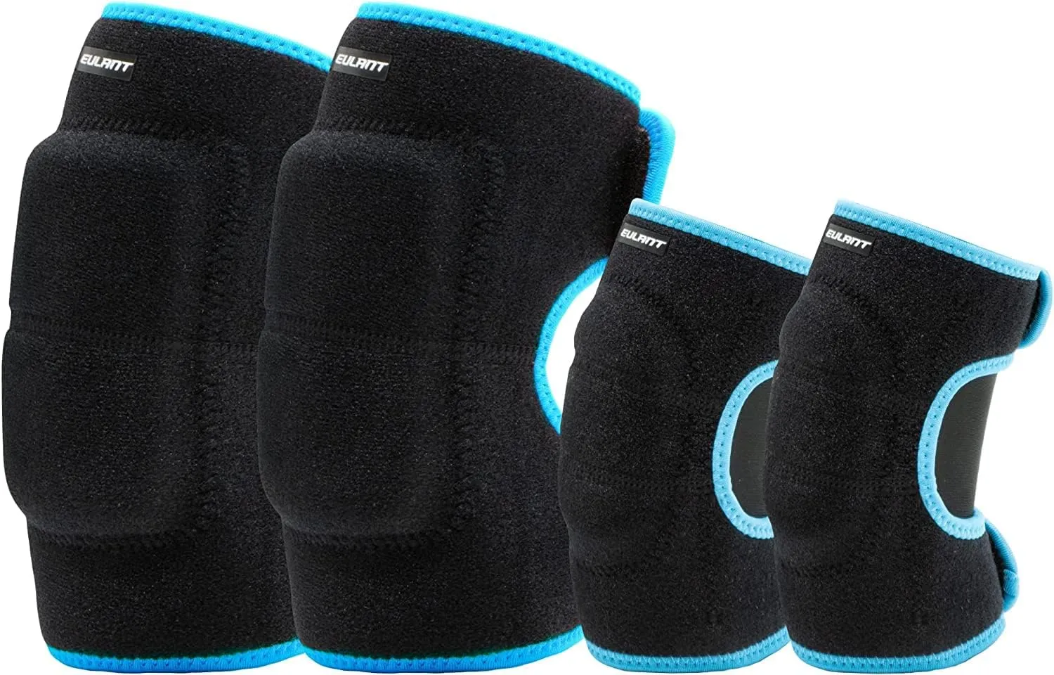 Eulant Adjustable Soft Elbow and Knee Pads for Kids, Child Protective Pad Sets for Bicycle, Roller Skating, Basketball, Football, Volleyball, Dancing, Kneeling