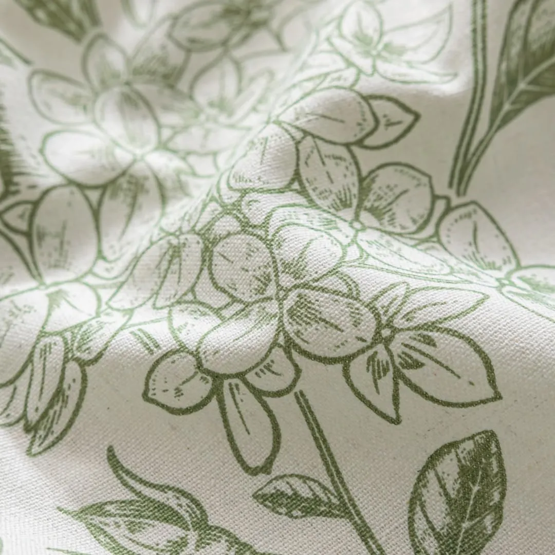 F-CHU Bohemian Curtains for Bedroom 63 Inch Length French Country Floral Drapes Farmhouse Rustic Window Curtain Panels for Bedroom Chic Cotton Linen Blend Toile Curtain，2 Panel Sage Green Curtains