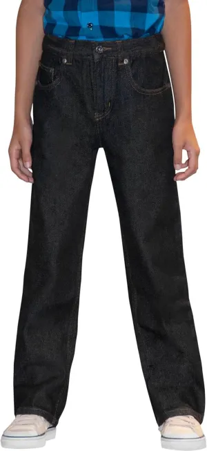 Faded Glory Boys' Relaxed Fit Denim Blue Jeans (Regular) (6 Regular, Black)