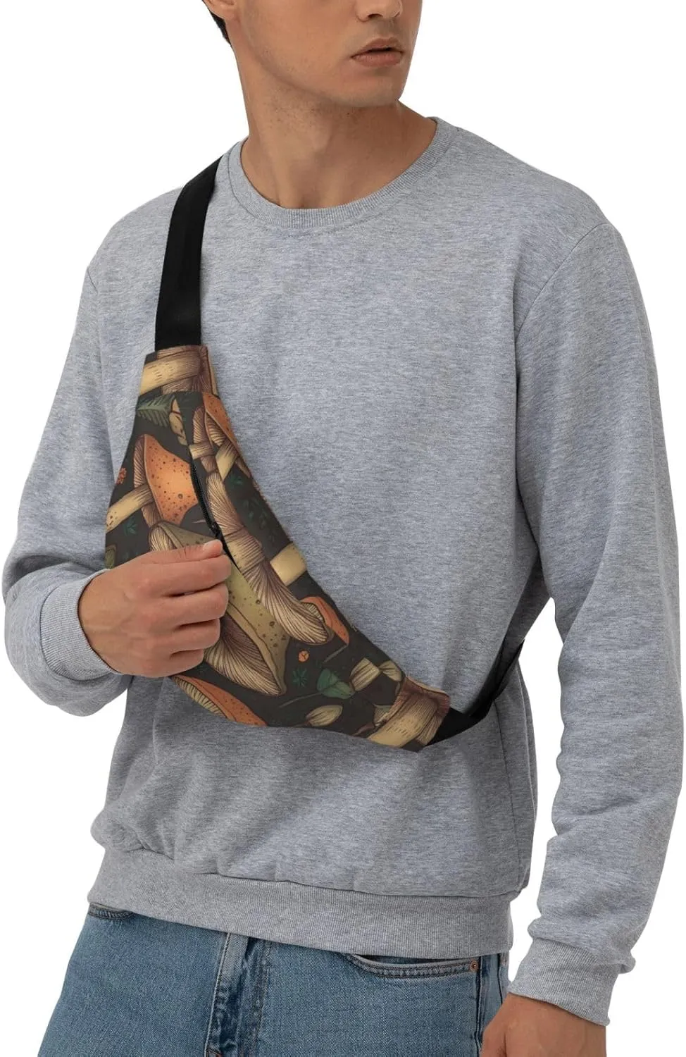 Fanny Pack for Men Women Waist Bag Adjustable Waist Pack Crossbody Belt Bag Mushroom art Bum Bag