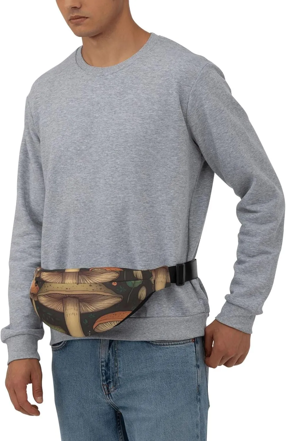 Fanny Pack for Men Women Waist Bag Adjustable Waist Pack Crossbody Belt Bag Mushroom art Bum Bag