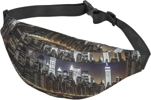 Fanny Pack for Men Women Waist Bag Adjustable Waist Pack Crossbody Belt Bag New York Night Bum Bag