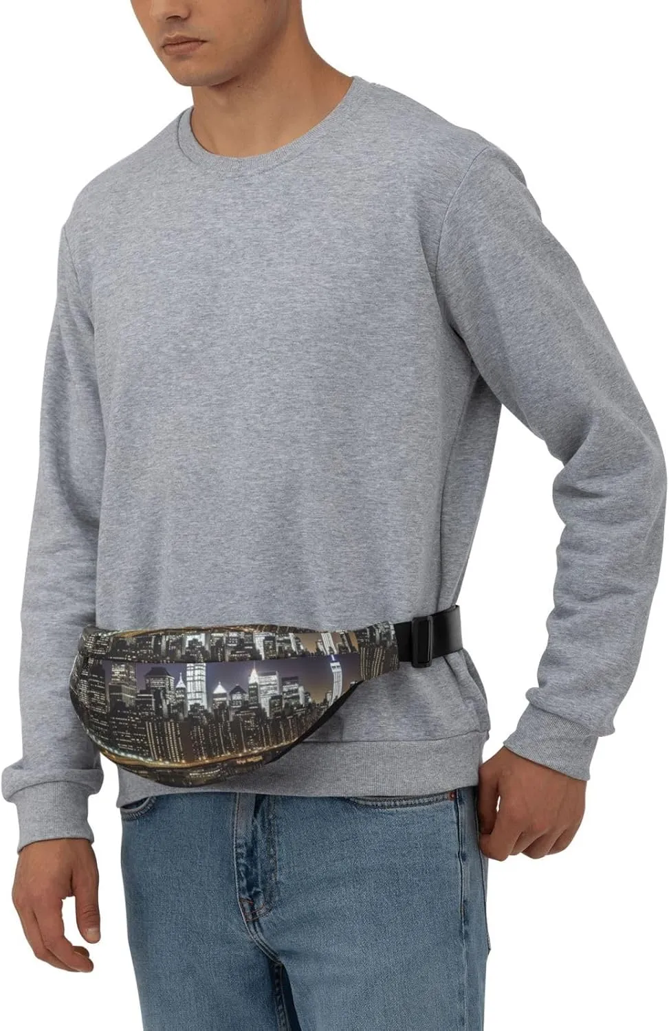 Fanny Pack for Men Women Waist Bag Adjustable Waist Pack Crossbody Belt Bag New York Night Bum Bag