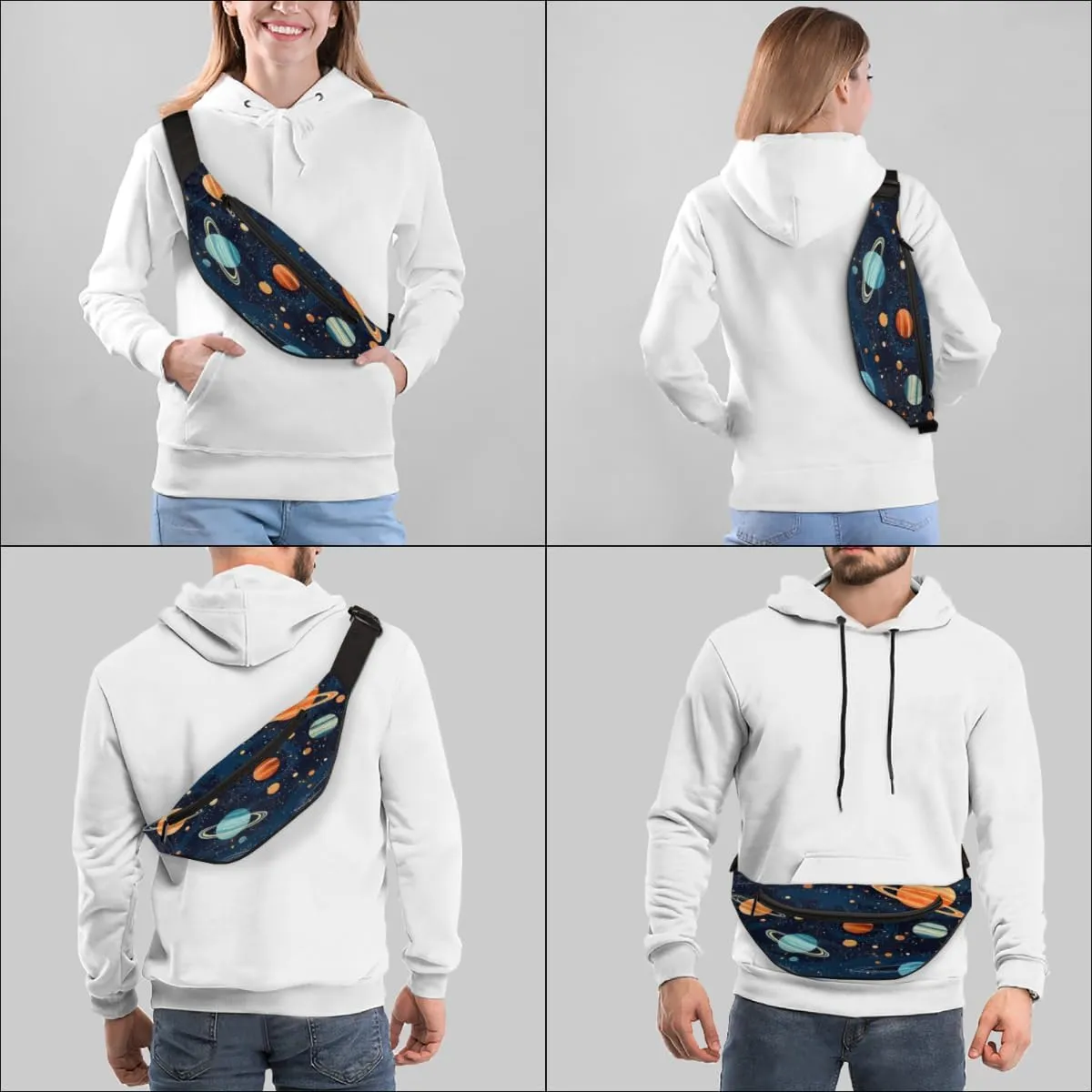 Fanny Pack for Women Men Cartoon Stars Waist Pack Crossbody Bag with Adjustable Straps for Hiking Running Walking Travel Cycling