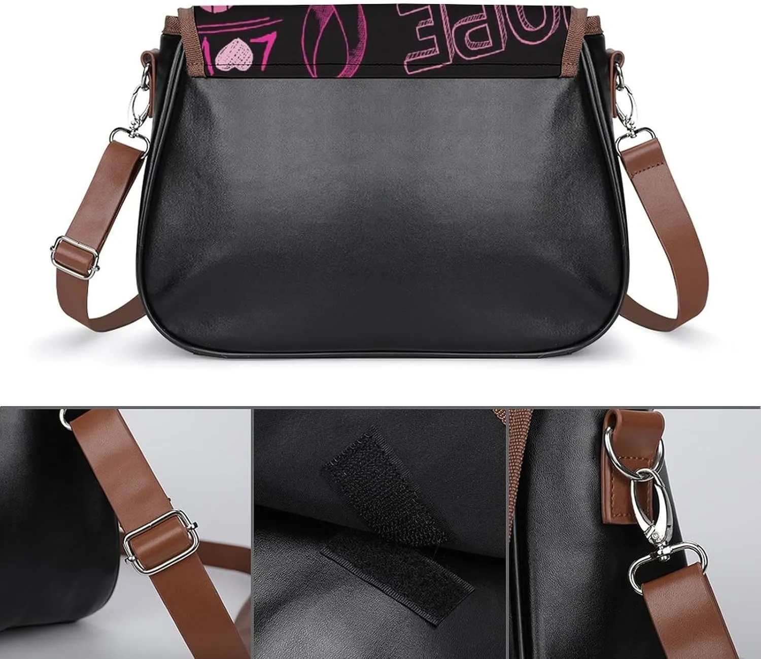 Fashion Crossbody Bag Vintage Leather Shoulder Purse With Adjustable Strap